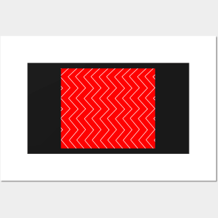 Abstract zigzag - red and white. Posters and Art